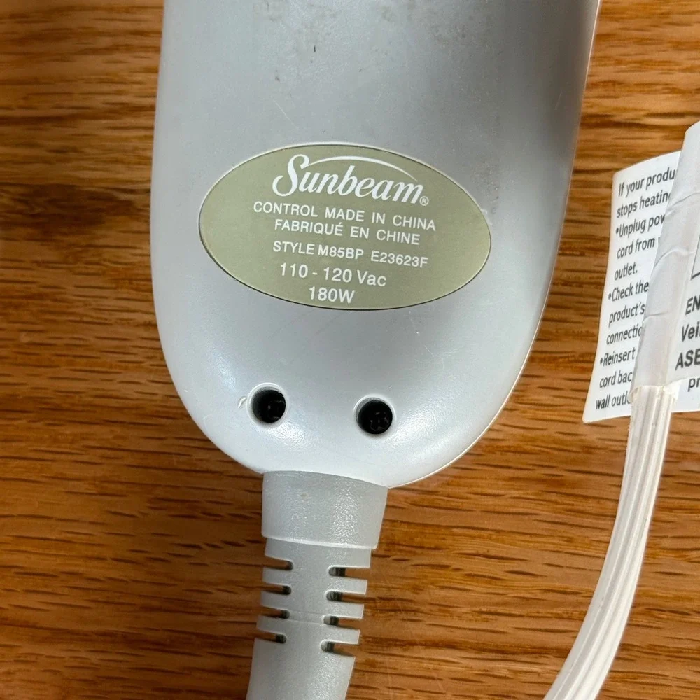 Sunbeam Electric Blanket Replacement Controller Cord M85BP E23623F 3-Pin White